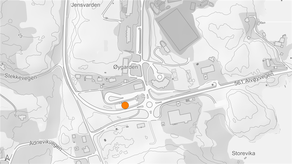 Innfartsparkering ved Tjeldstø terminal - Klikk for stort bilete