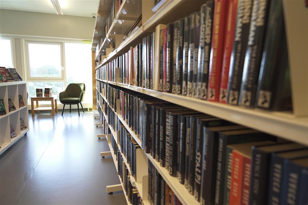 Innbyggartorg og bibliotek på Rong Senter - Klikk for stort bilete